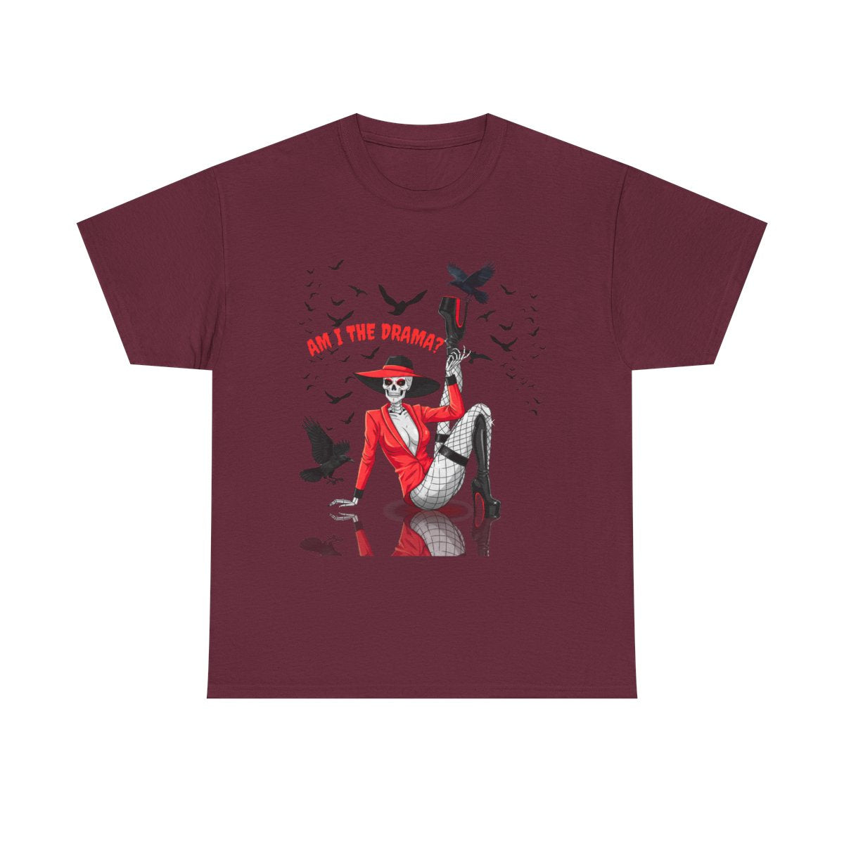 Am I the Drama? Halloween Skeleton T-Shirt β Spooky Glam Skeleton | Cardi B Inspired Funny Graphic Tee