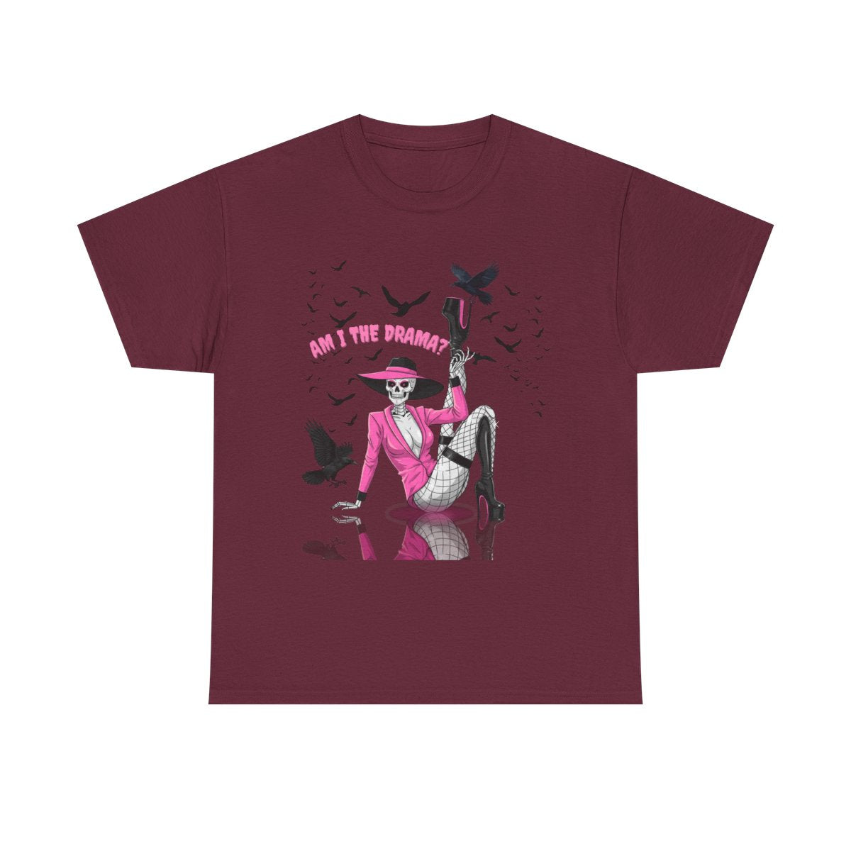 Am I the Drama? Halloween Skeleton T-Shirt β Spooky Glam Skeleton | Cardi B Inspired Funny Graphic Tee