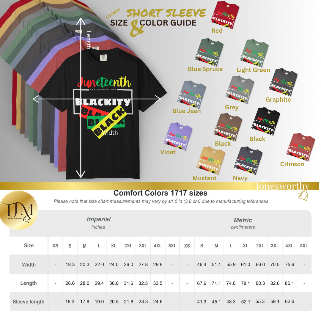 ❤️💛💚✊🏾 Black Every Day Juneteenth Blackity Black  | Cookout Ready | Culture. Joy. Celebration. Comfort Colors Unisex Tshirt 💚💛❤️
