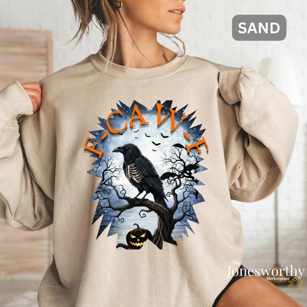 F-CAW-F Funny Halloween Shirt | Crow Skeleton Design, Front and Back Print | Unisex Tee, Hoodie & Sweatshirt (S–2XL)