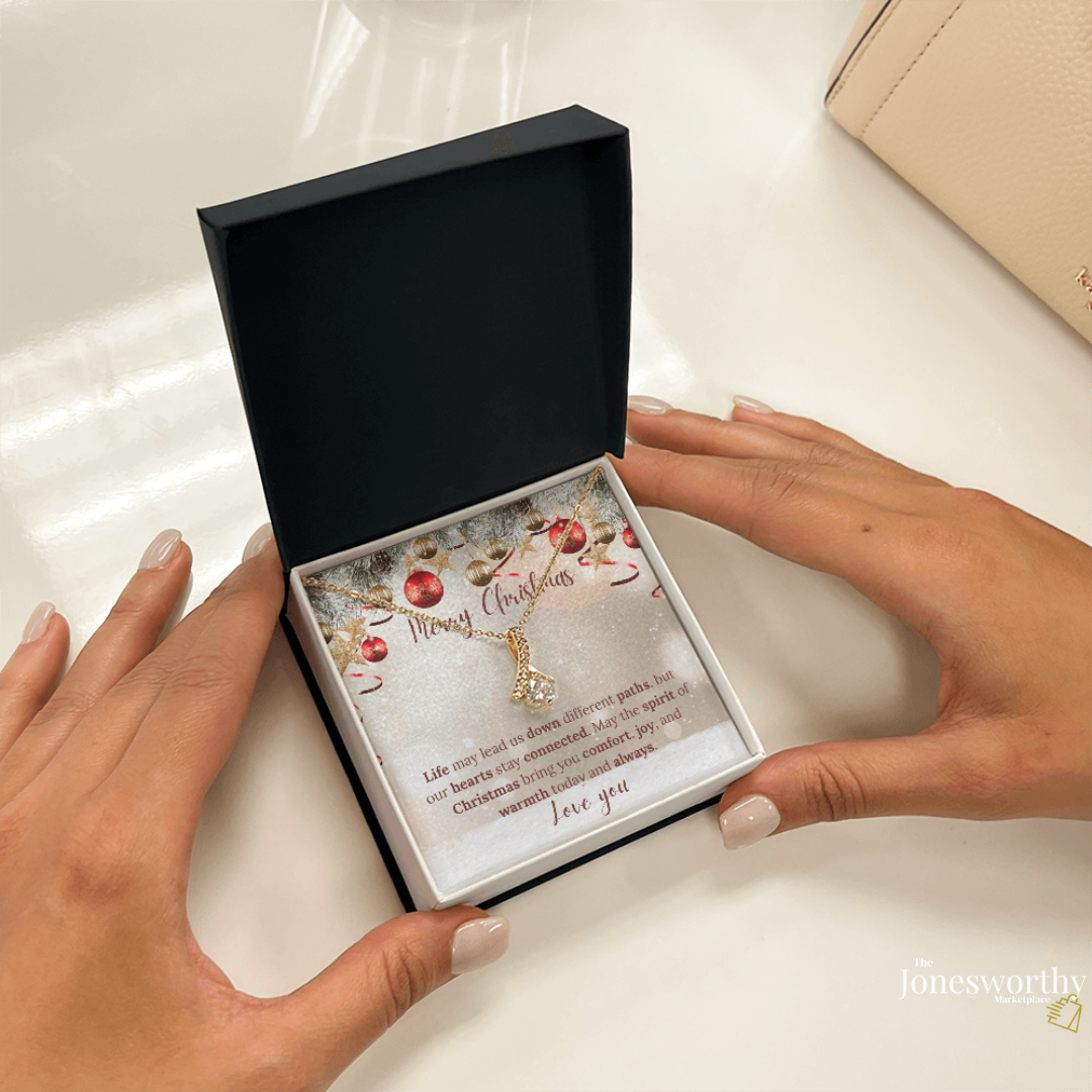 Christmas Necklace or Cuban Link Chain – Universal Holiday Jewelry for Him or Her | Yellow & White Gold Options | LED Gift Box Upgrade