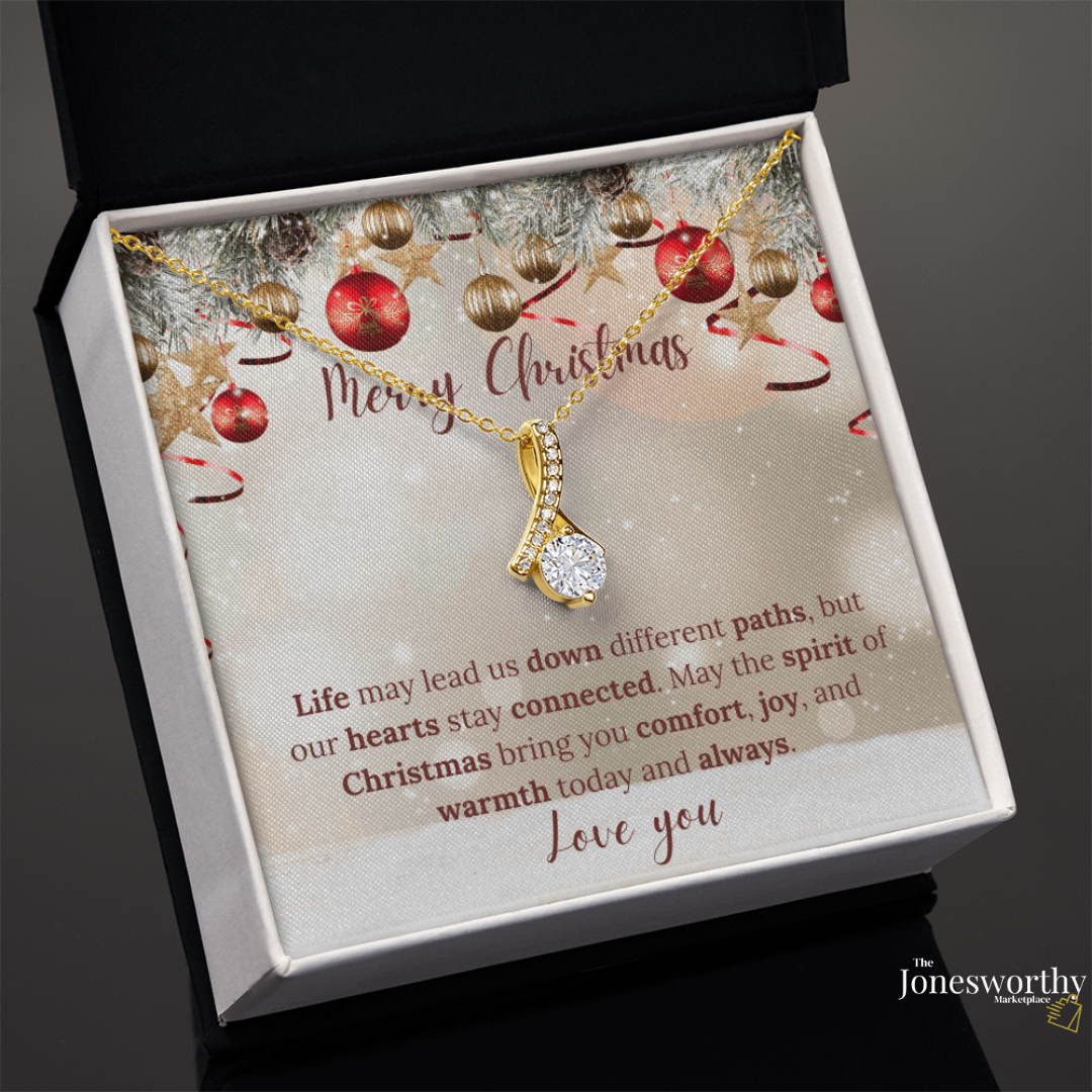 Christmas Necklace or Cuban Link Chain – Universal Holiday Jewelry for Him or Her | Yellow & White Gold Options | LED Gift Box Upgrade