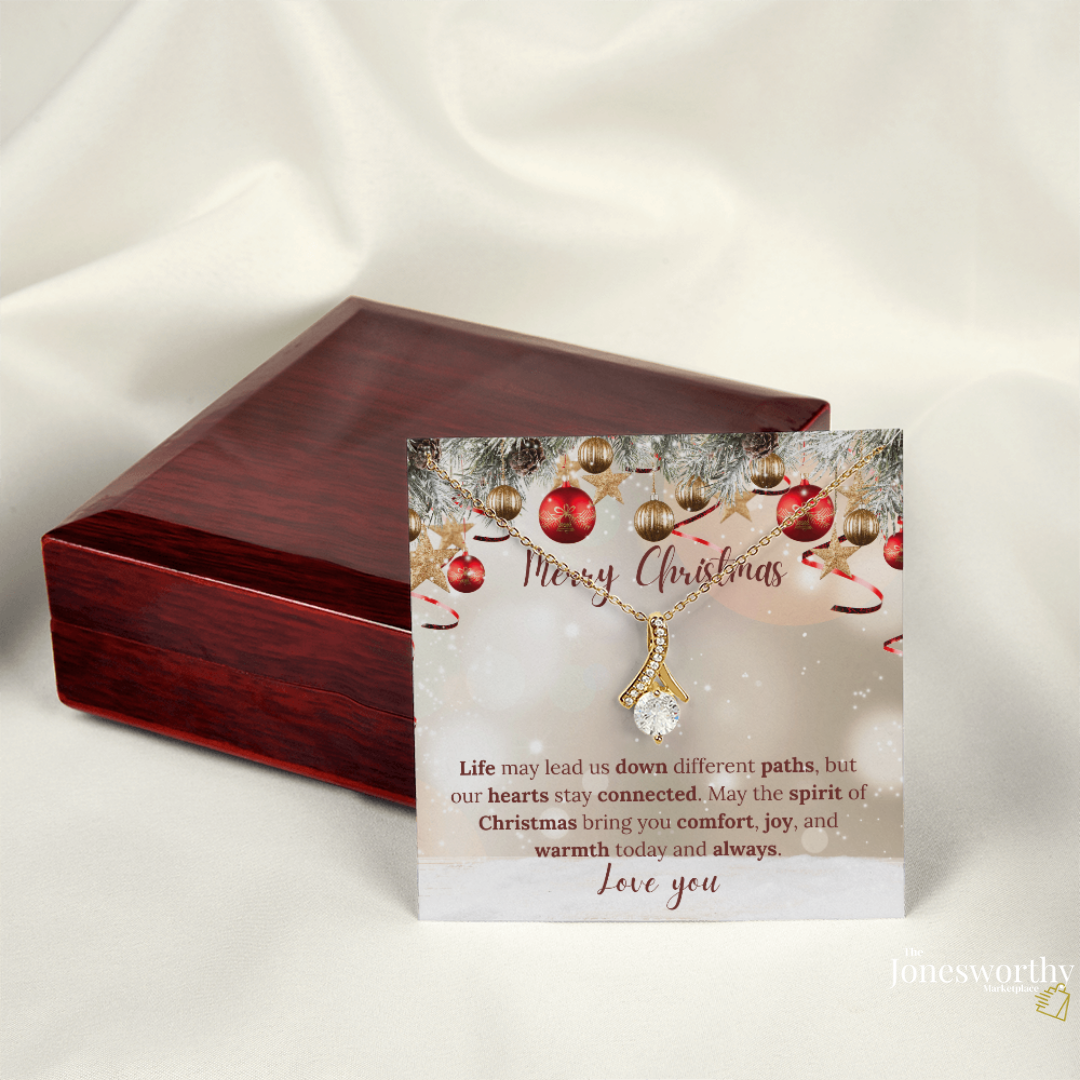 Christmas Necklace or Cuban Link Chain – Universal Holiday Jewelry for Him or Her | Yellow & White Gold Options | LED Gift Box Upgrade