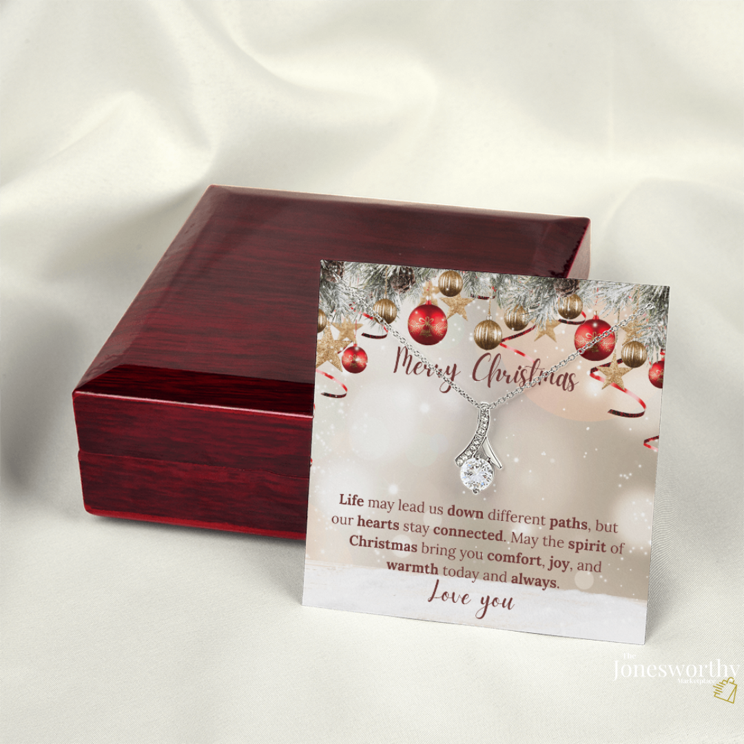 Christmas Necklace or Cuban Link Chain – Universal Holiday Jewelry for Him or Her | Yellow & White Gold Options | LED Gift Box Upgrade