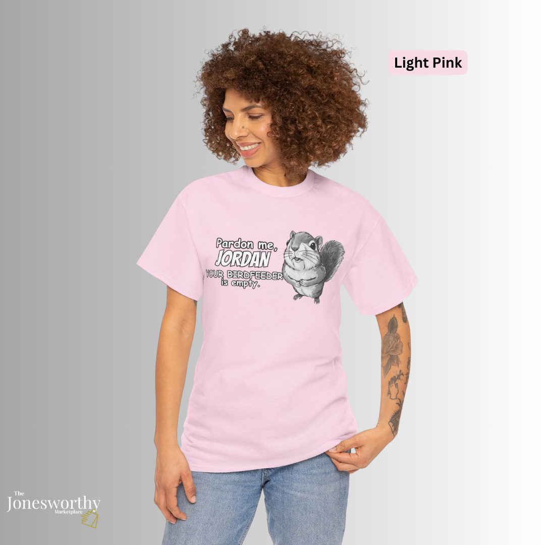 Personalized Squirrel Shirt  – Funny Custom Retro Name Shirt for Bird Lovers, Bird Feeders Empty, Hummingbirds , Bird Feeder Gift