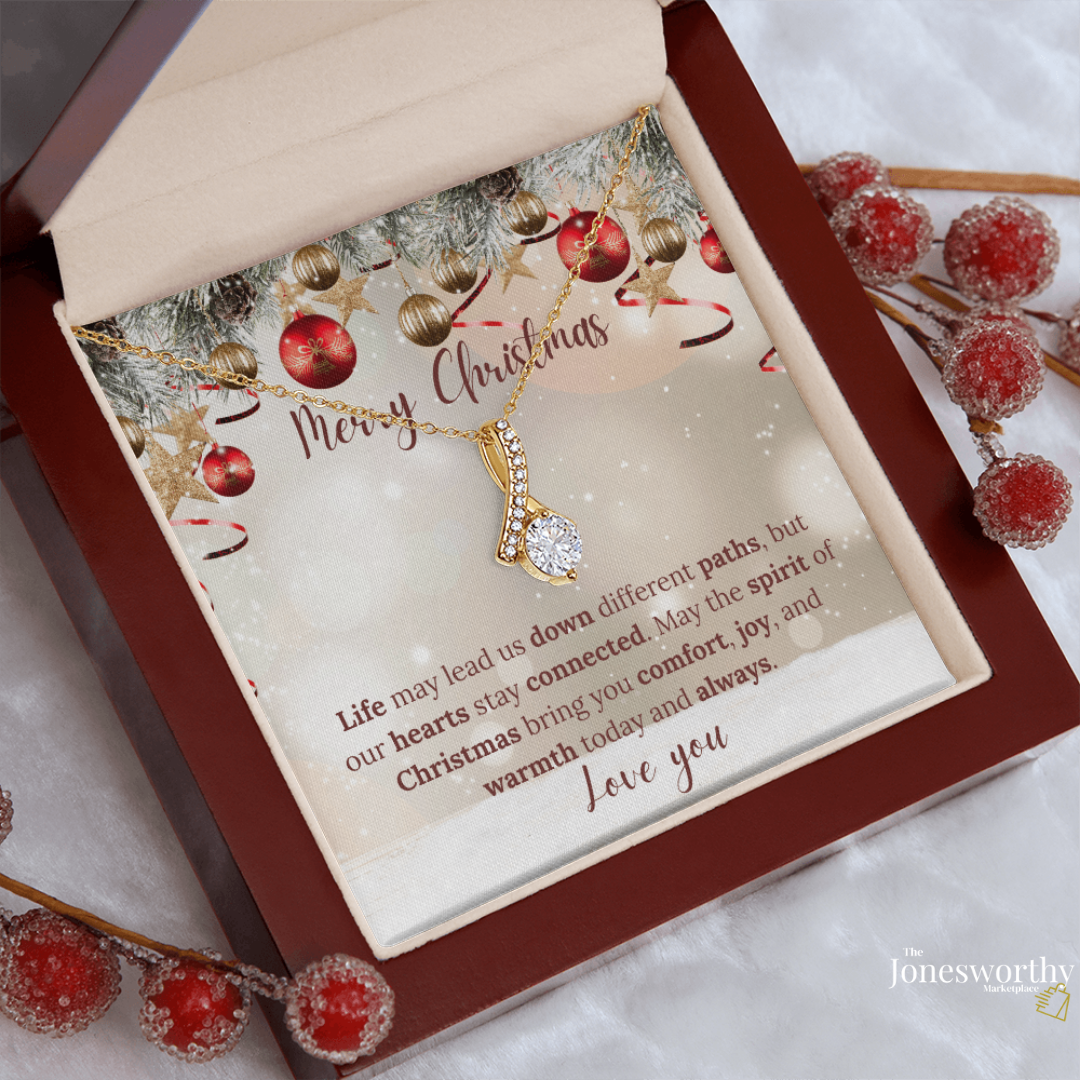 Christmas Necklace or Cuban Link Chain – Universal Holiday Jewelry for Him or Her | Yellow & White Gold Options | LED Gift Box Upgrade