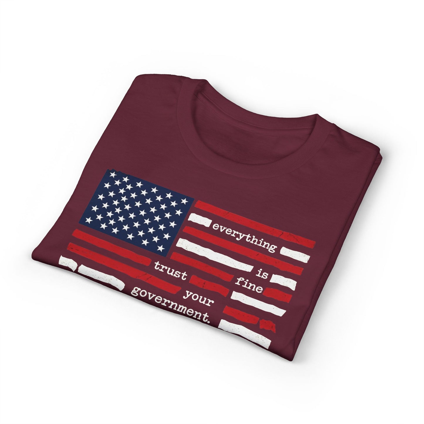 Everything Is Fine Trust Your Government Shirt | Patriotic Flag Tee | Gildan 8000 DryBlend® Unisex T-Shirt