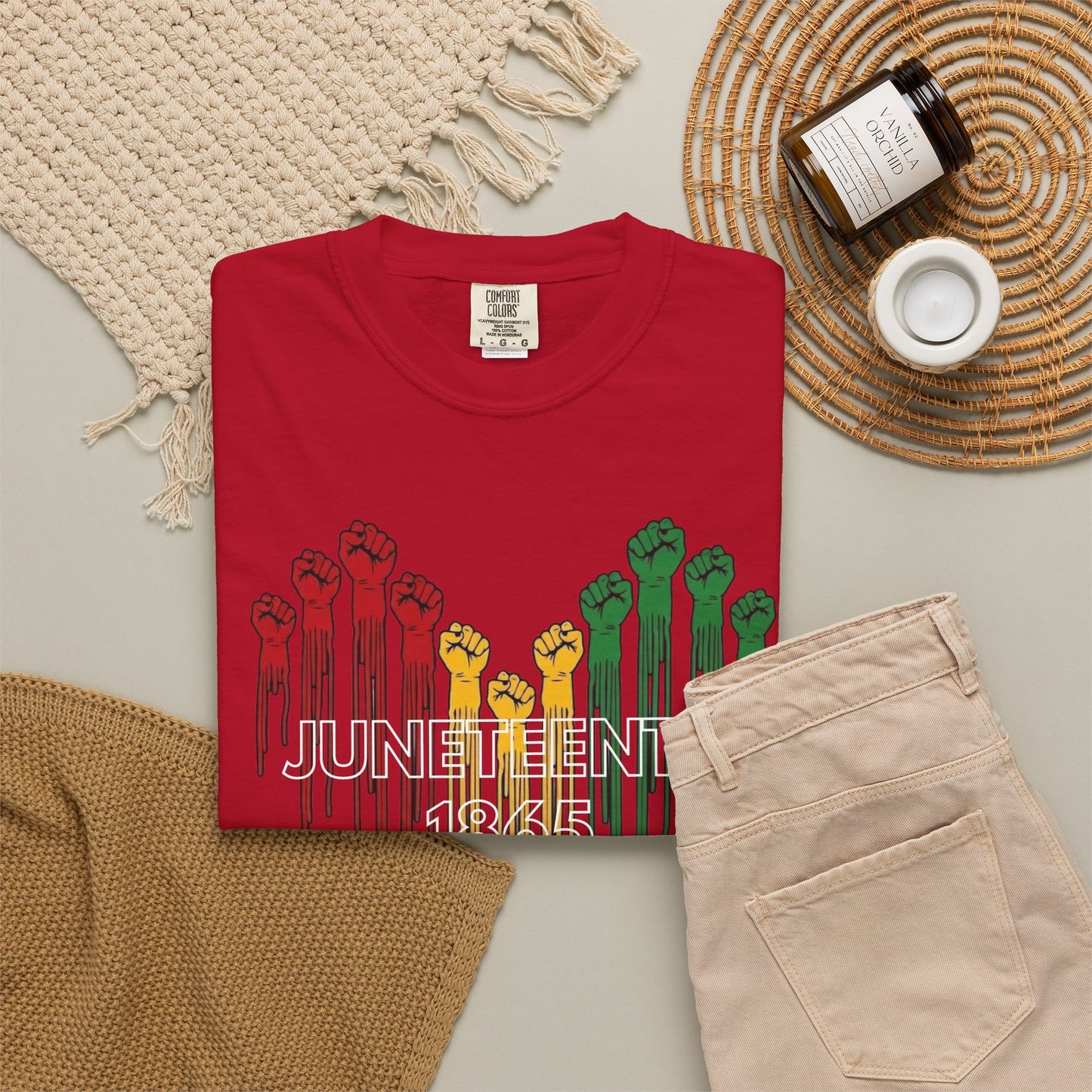 Juneteenth 1865 Shirt | Freedom Fist Heart Tee | Juneteenth Celebration Shirt | Comfort Colors® 1717