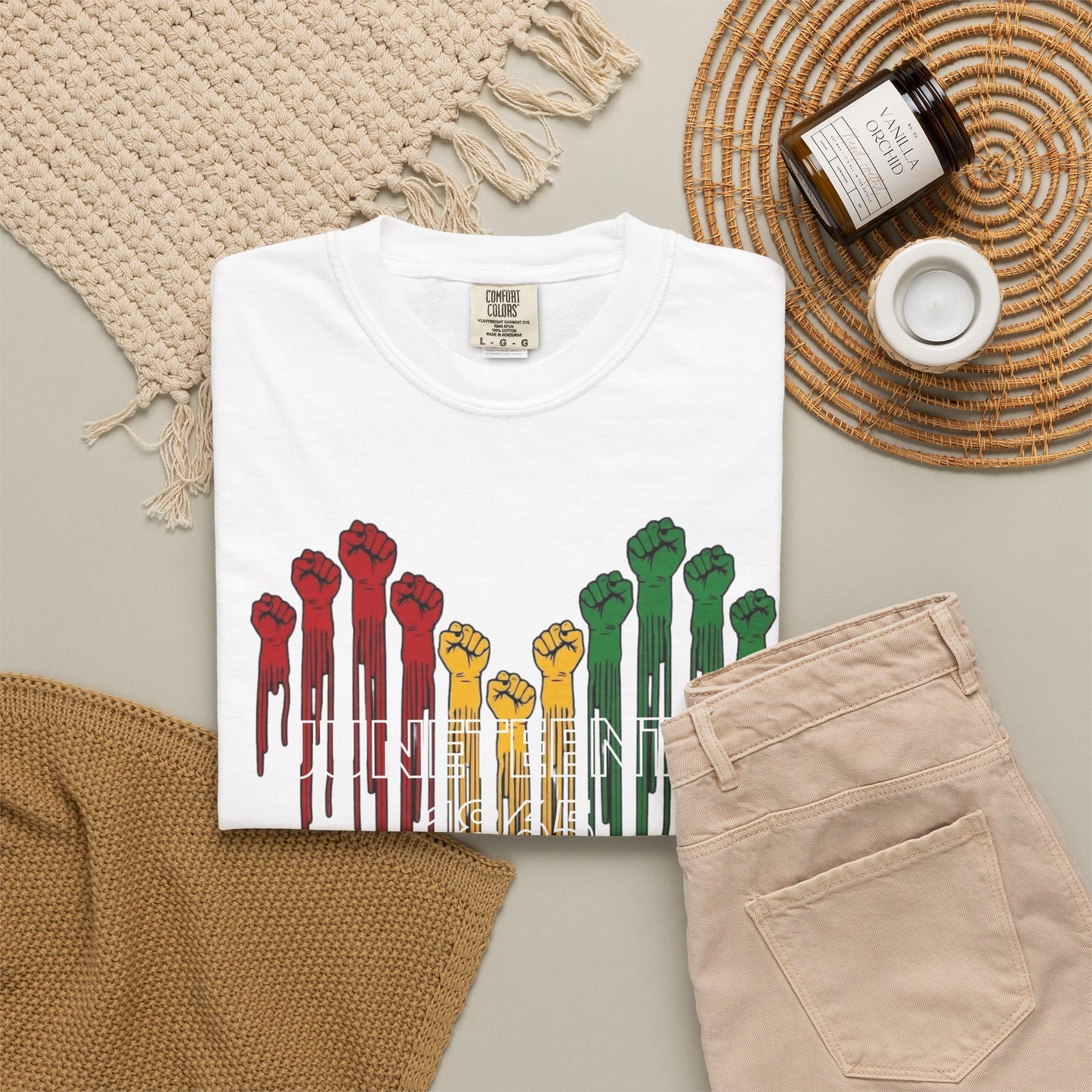 Juneteenth 1865 Shirt | Freedom Fist Heart Tee | Juneteenth Celebration Shirt | Comfort Colors® 1717