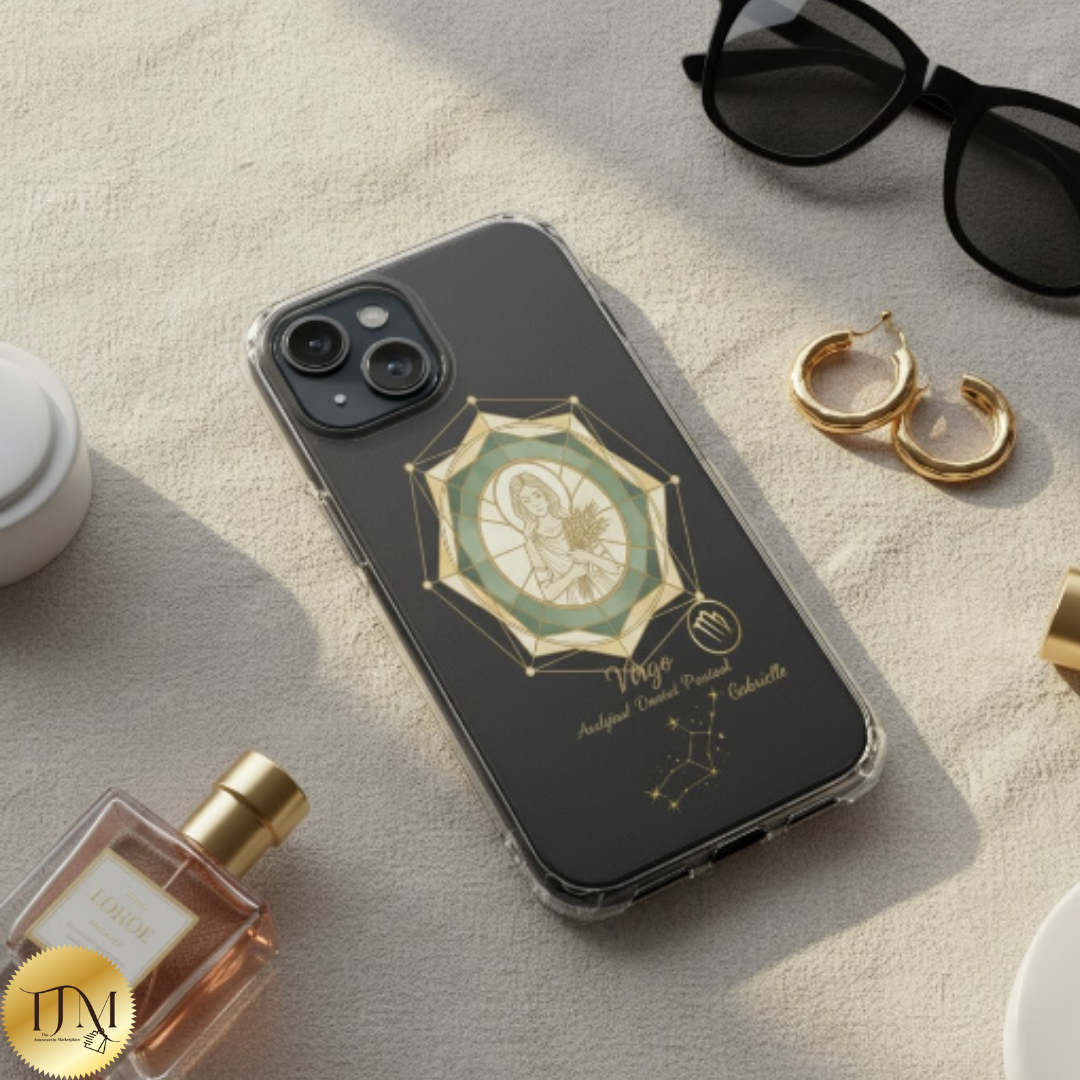 Zodiac iPhone 15 | 15 Pro | 15 Plus | 15 Max Case MagSafe: Faux Stained Glass, Personalized Name