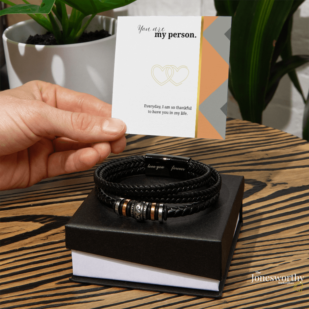My Person Minimalist Universal Appreciation Gift for Him or Her | Interlocking Hearts Necklace or Love You Forever Bracelet