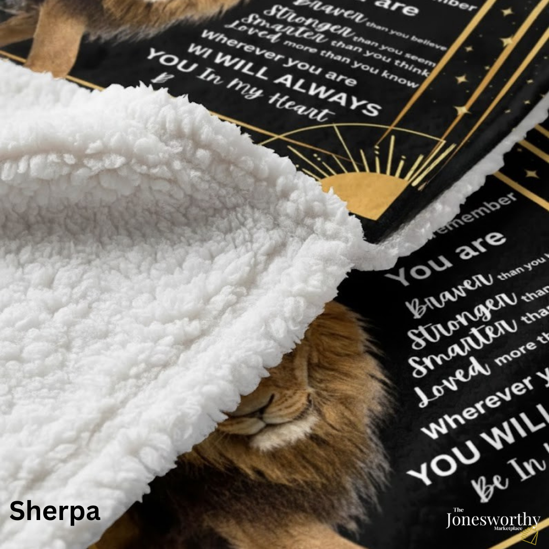To My Son Lion Blanket | Inspirational Gift from Mom or Dad | Mink Touch or Sherpa Fleece | 30x40 & 60x80 | Meaningful Son Gift