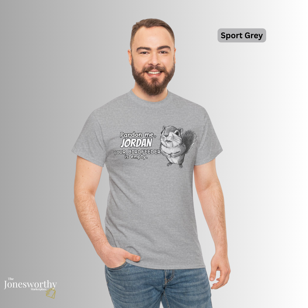 Personalized Squirrel Shirt  – Funny Custom Retro Name Shirt for Bird Lovers, Bird Feeders Empty, Hummingbirds , Bird Feeder Gift