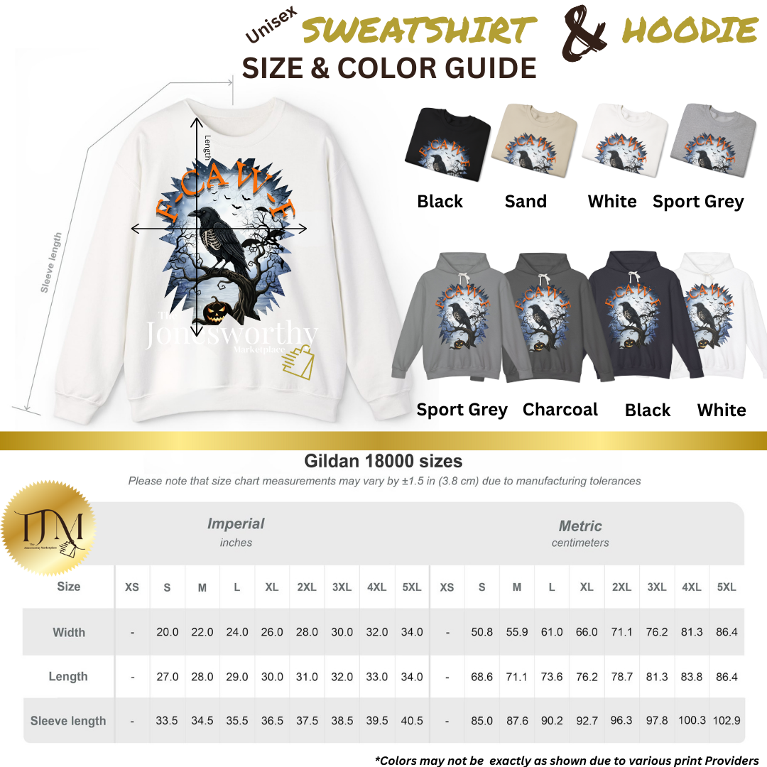 F-CAW-F Funny Halloween Shirt | Crow Skeleton Design, Front and Back Print | Unisex Tee, Hoodie & Sweatshirt (S–2XL)