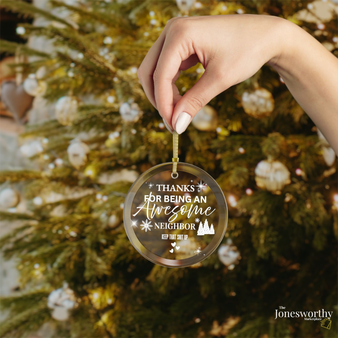 Funny Personalized Glass Ornament — “Thanks for Being an Awesome ____ Keep that Sh!t Up” | Custom Title