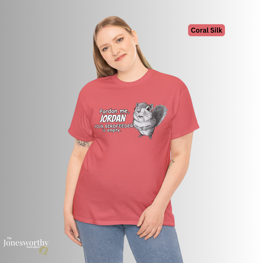 Personalized Squirrel Shirt  – Funny Custom Retro Name Shirt for Bird Lovers, Bird Feeders Empty, Hummingbirds , Bird Feeder Gift