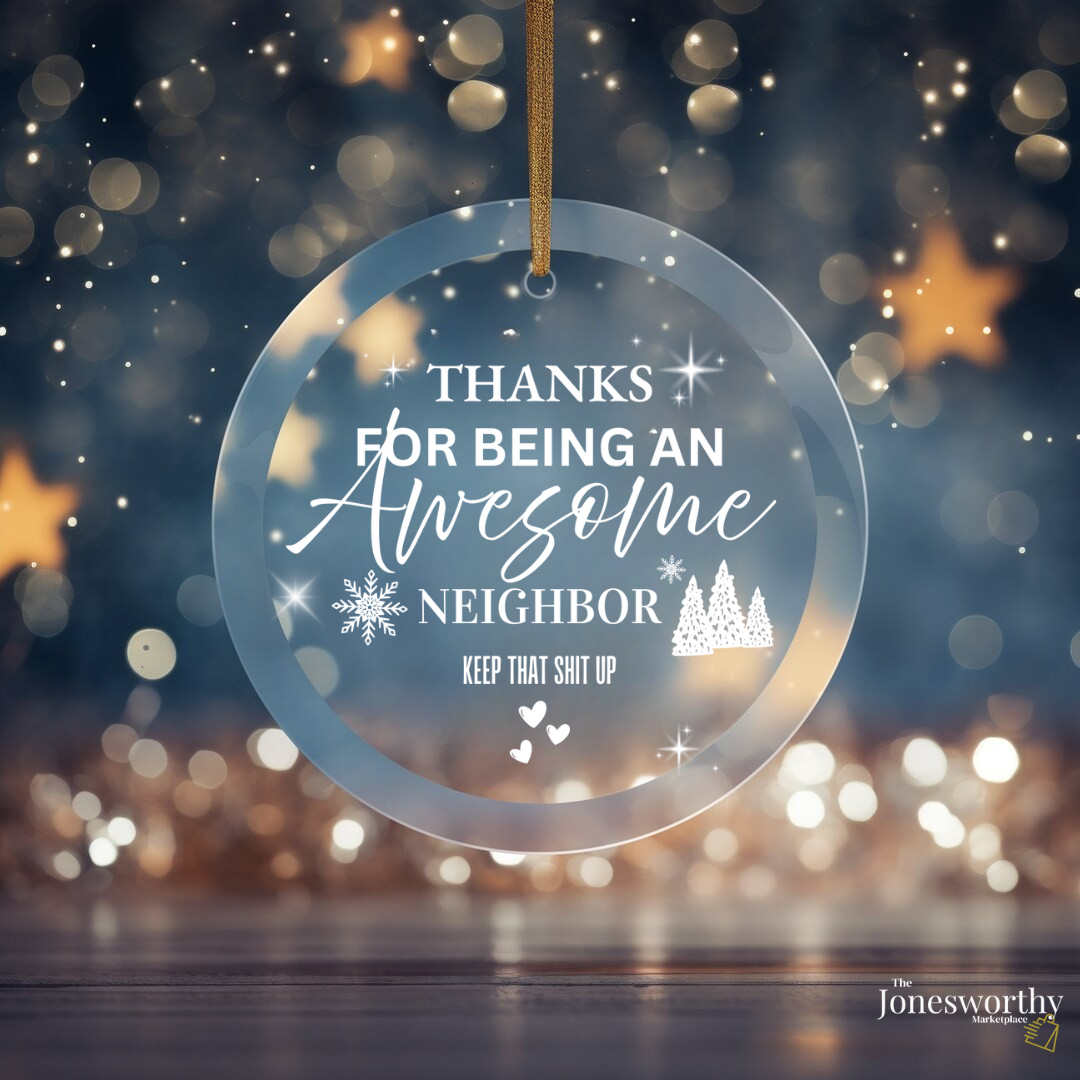 Funny Personalized Glass Ornament — “Thanks for Being an Awesome ____ Keep that Sh!t Up” | Custom Title