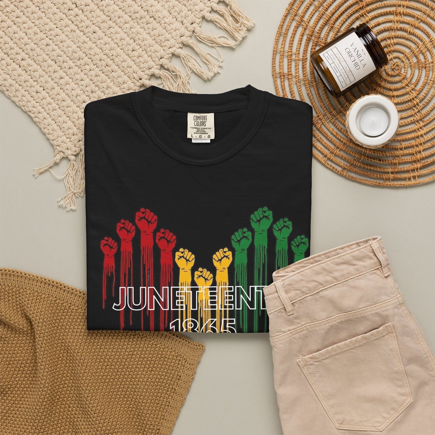 Juneteenth 1865 Shirt | Freedom Fist Heart Tee | Juneteenth Celebration Shirt | Comfort Colors® 1717