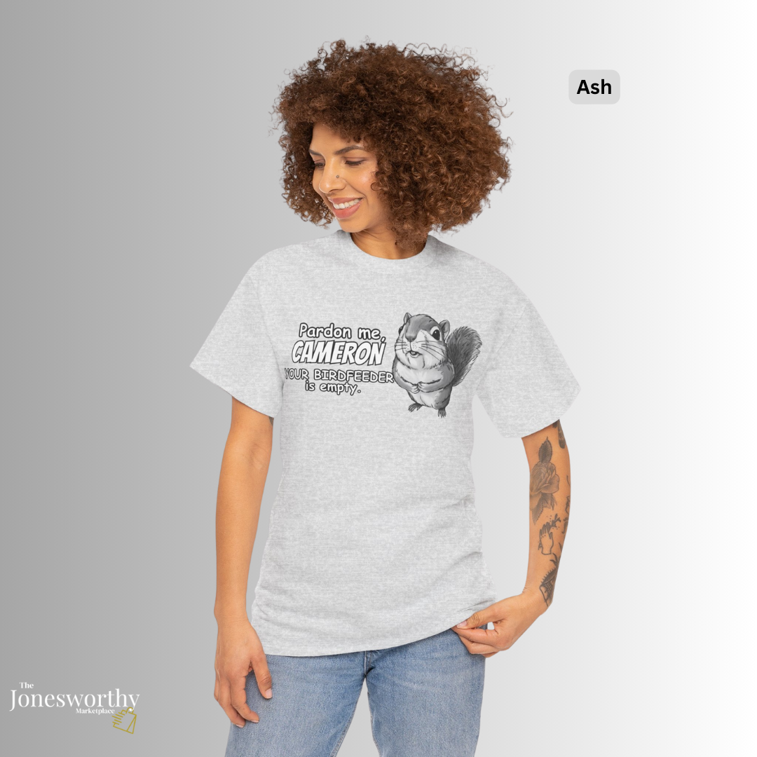 Personalized Squirrel Shirt  – Funny Custom Retro Name Shirt for Bird Lovers, Bird Feeders Empty, Hummingbirds , Bird Feeder Gift