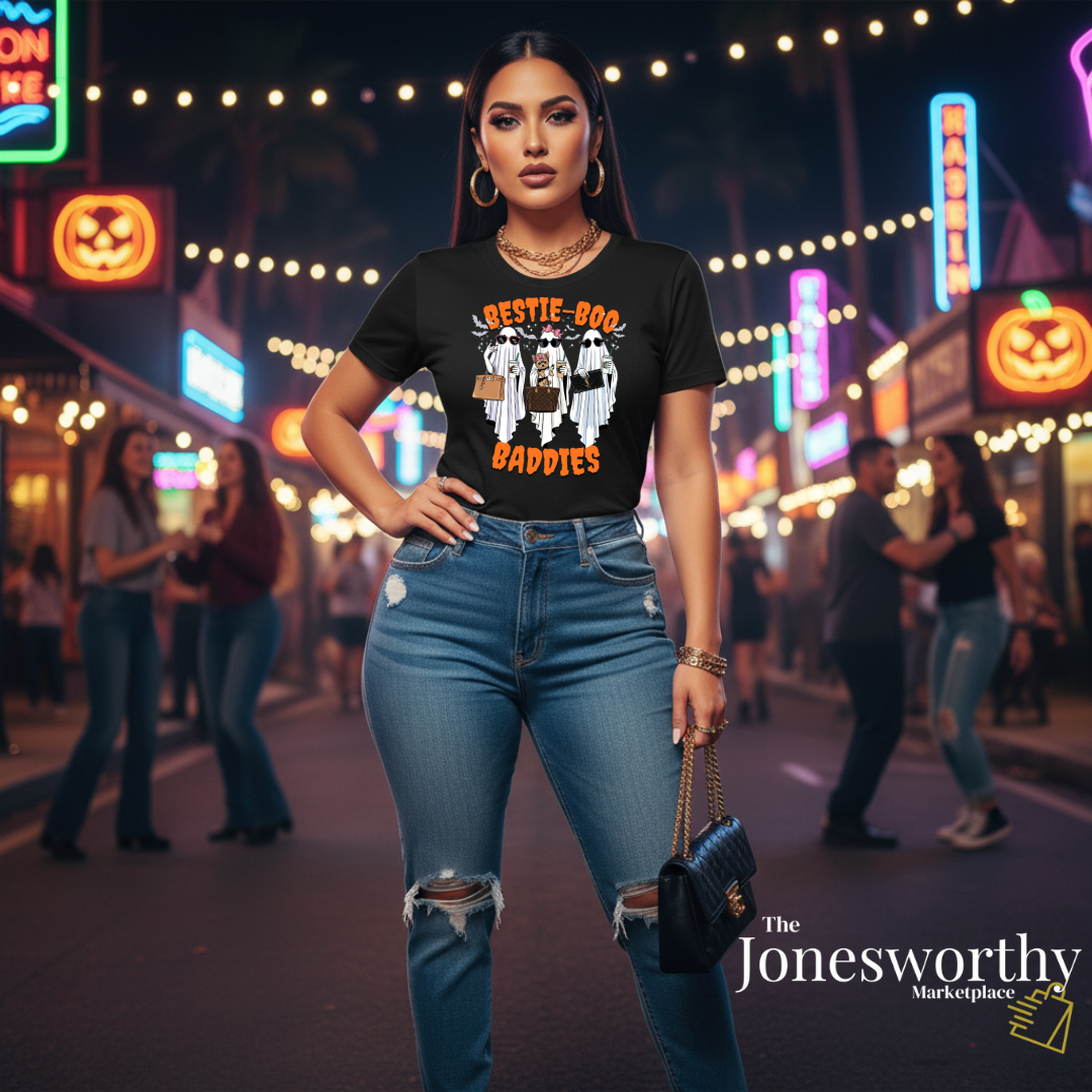 Funny Halloween Ghost Shirt | Boo-JEE Ghost Shirt | Best Friends and Baddies, Halloween Party Costume