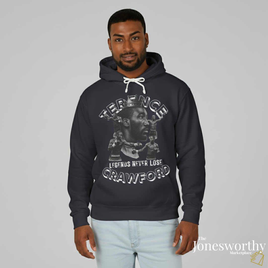 Terence Crawford Bud Legends Never Lose Hoodie | Unisex Lightweight Pullover Sweatshirt, Sports Fan Gift, Boxing Champion Apparel