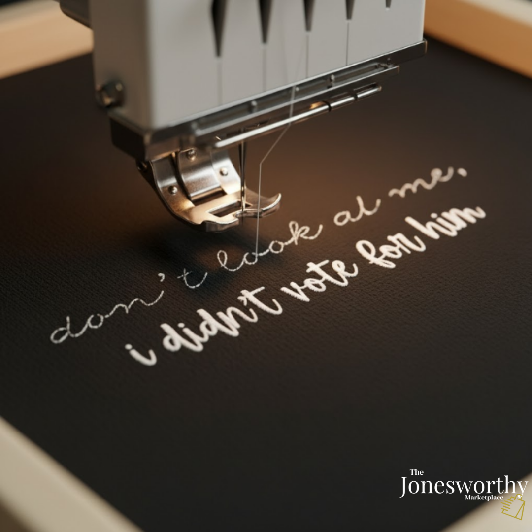 Don't Look at Me I Didn't Vote for Him | Unisex Embroidered Crewneck Sweatshirt | Political Humor Gift | Patriotic Statement Apparel