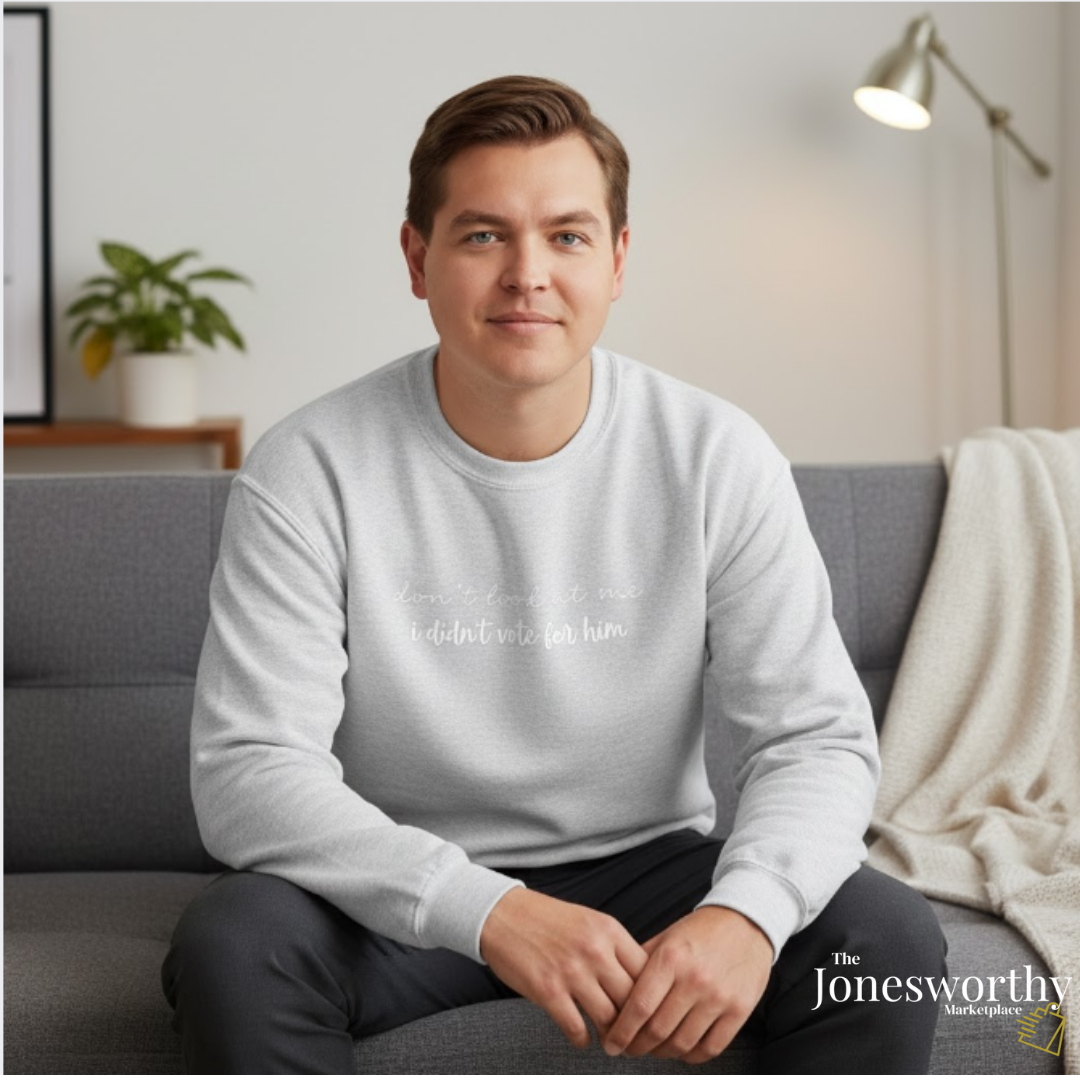 Don't Look at Me I Didn't Vote for Him | Unisex Embroidered Crewneck Sweatshirt | Political Humor Gift | Patriotic Statement Apparel