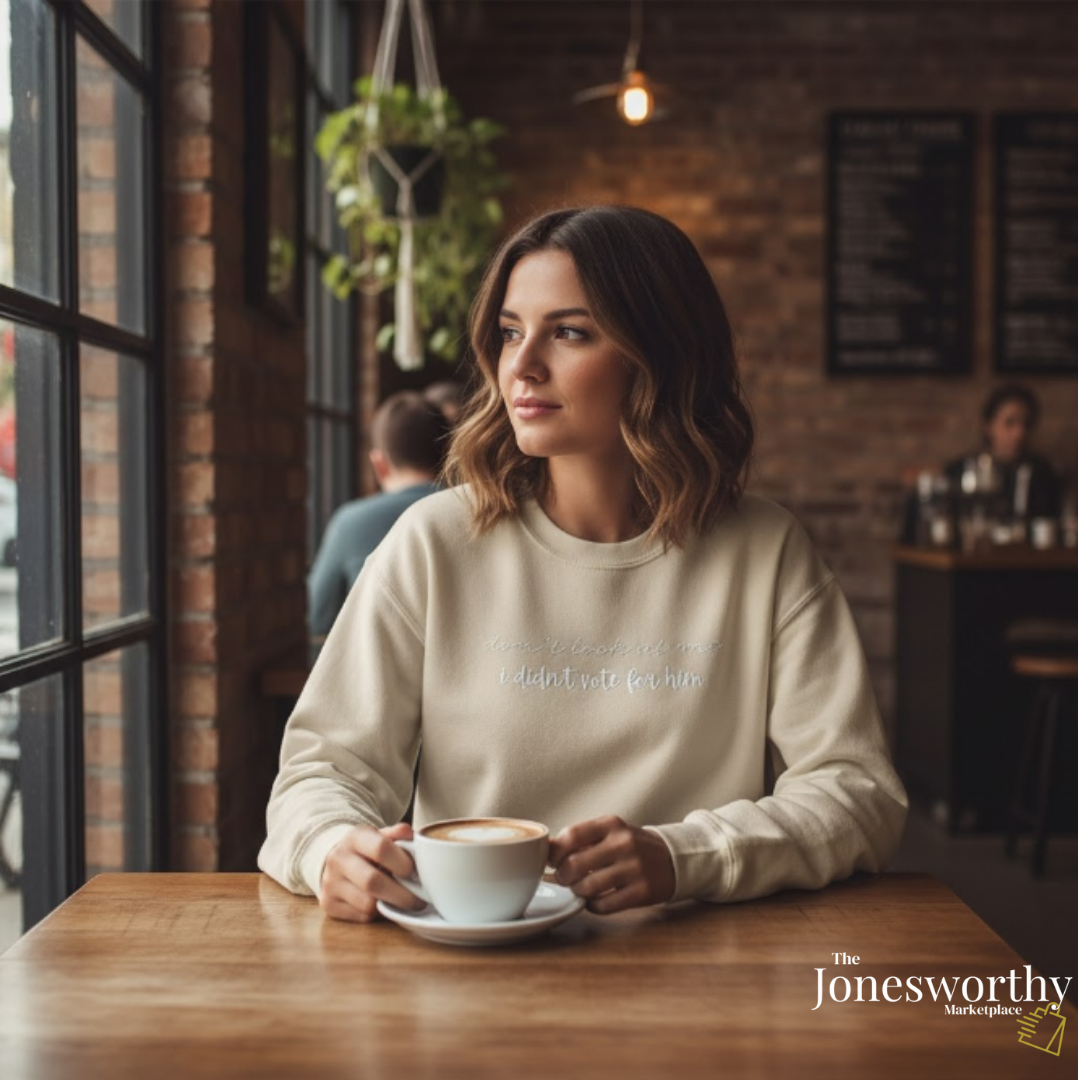 Don't Look at Me I Didn't Vote for Him | Unisex Embroidered Crewneck Sweatshirt | Political Humor Gift | Patriotic Statement Apparel