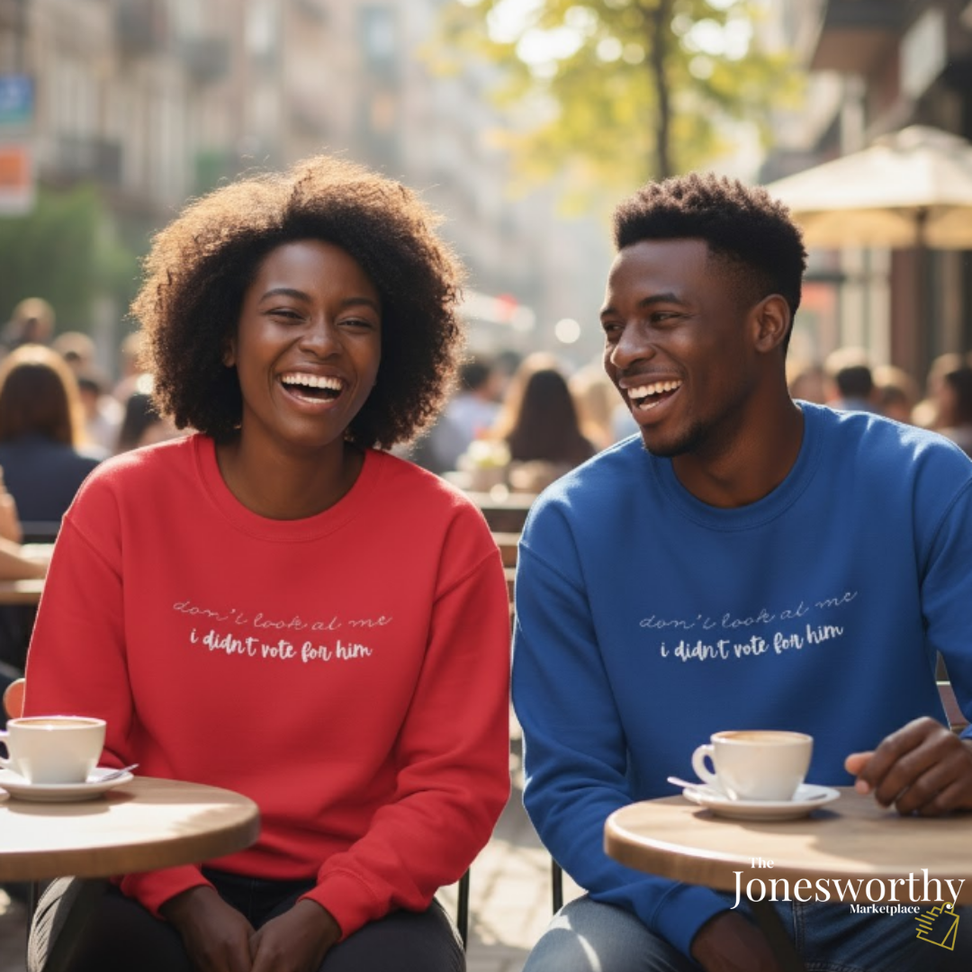 Don't Look at Me I Didn't Vote for Him | Unisex Embroidered Crewneck Sweatshirt | Political Humor Gift | Patriotic Statement Apparel