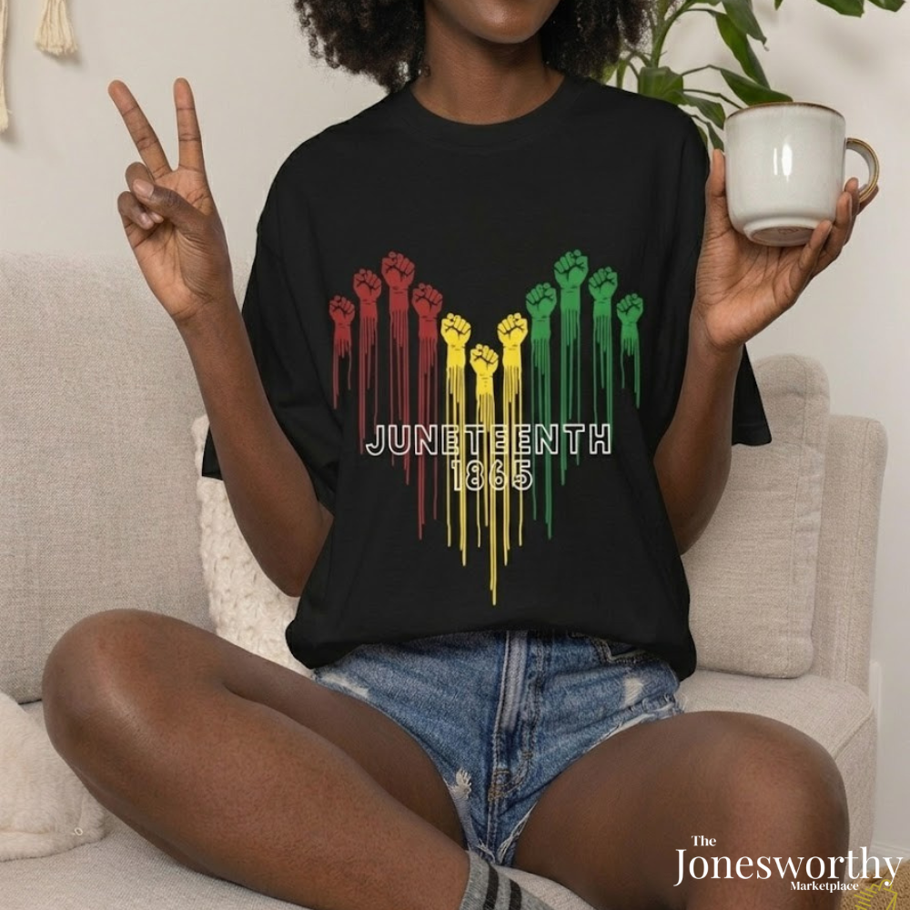 Juneteenth 1865 Shirt | Freedom Fist Heart Tee | Juneteenth Celebration Shirt | Comfort Colors® 1717