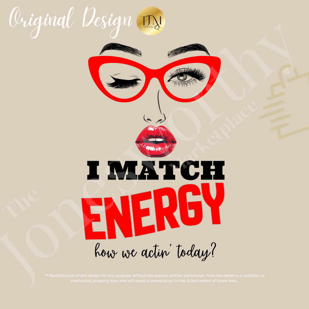 I Match Energy Red Lip Graphic tee |  Oversized T-Shirt