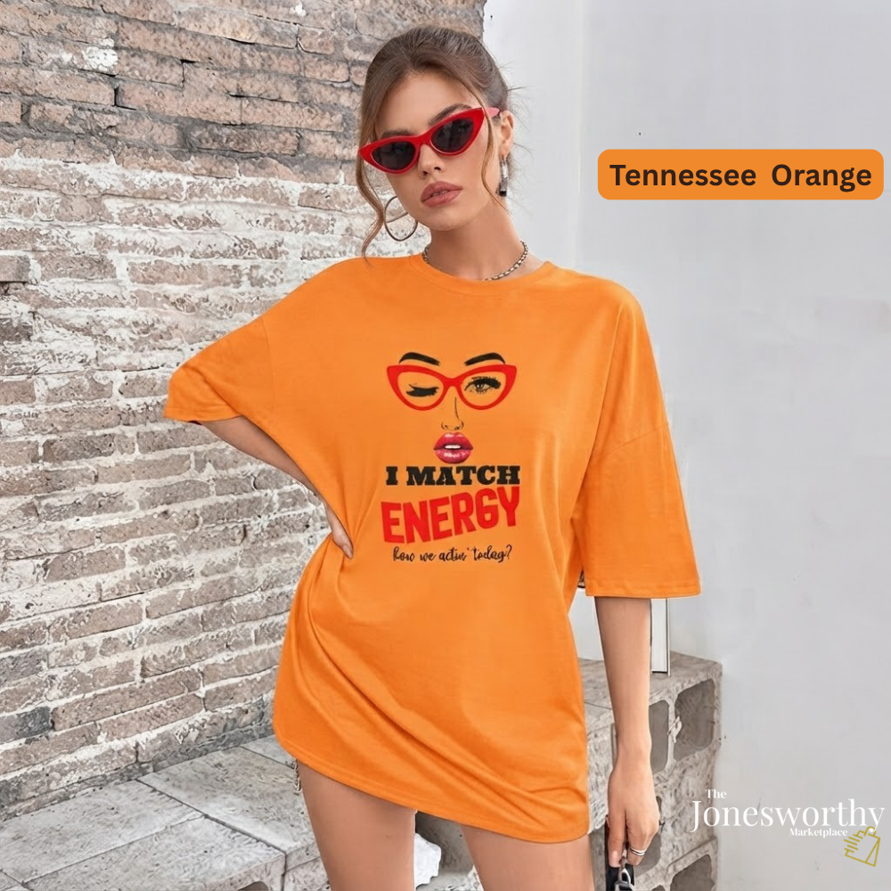 I Match Energy Red Lip Graphic tee |  Oversized T-Shirt