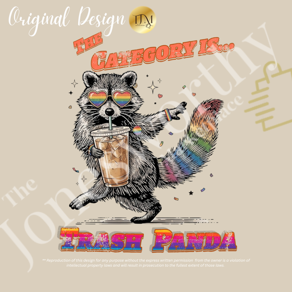 Trash Panda Pride Shirt, Raccoon Pride Tee, LGBTQ Rainbow Shirt, Drag Queen Humor Tee, Pride Festival Shirt, Ally Gift, Comfort Colors Tee