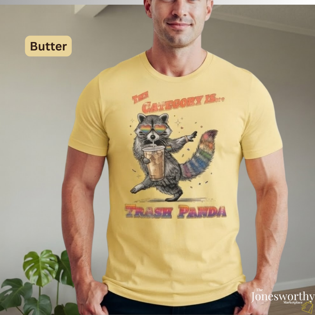 Trash Panda Pride Shirt, Raccoon Pride Tee, LGBTQ Rainbow Shirt, Drag Queen Humor Tee, Pride Festival Shirt, Ally Gift, Comfort Colors Tee
