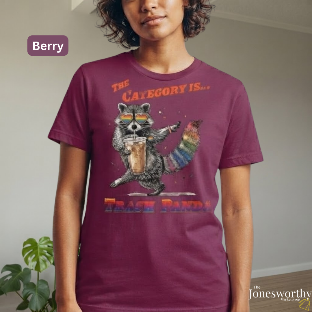 Trash Panda Pride Shirt, Raccoon Pride Tee, LGBTQ Rainbow Shirt, Drag Queen Humor Tee, Pride Festival Shirt, Ally Gift, Comfort Colors Tee