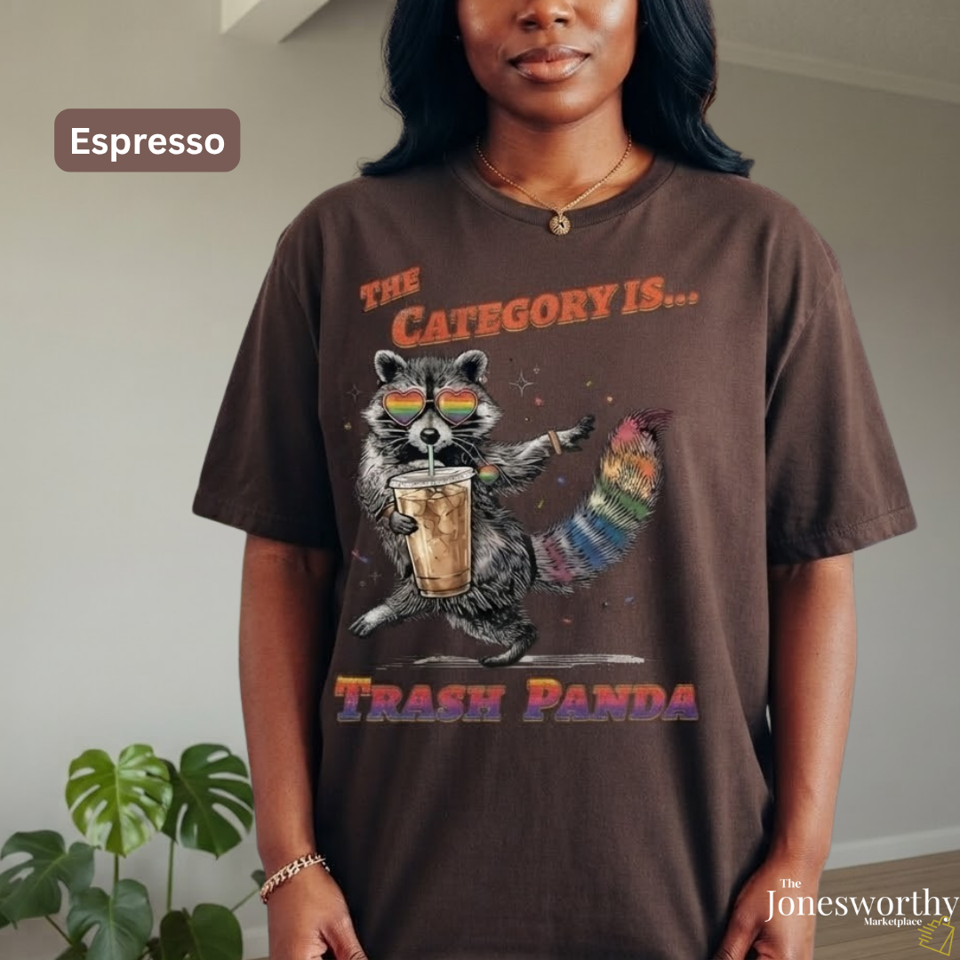 Trash Panda Pride Shirt, Raccoon Pride Tee, LGBTQ Rainbow Shirt, Drag Queen Humor Tee, Pride Festival Shirt, Ally Gift, Comfort Colors Tee