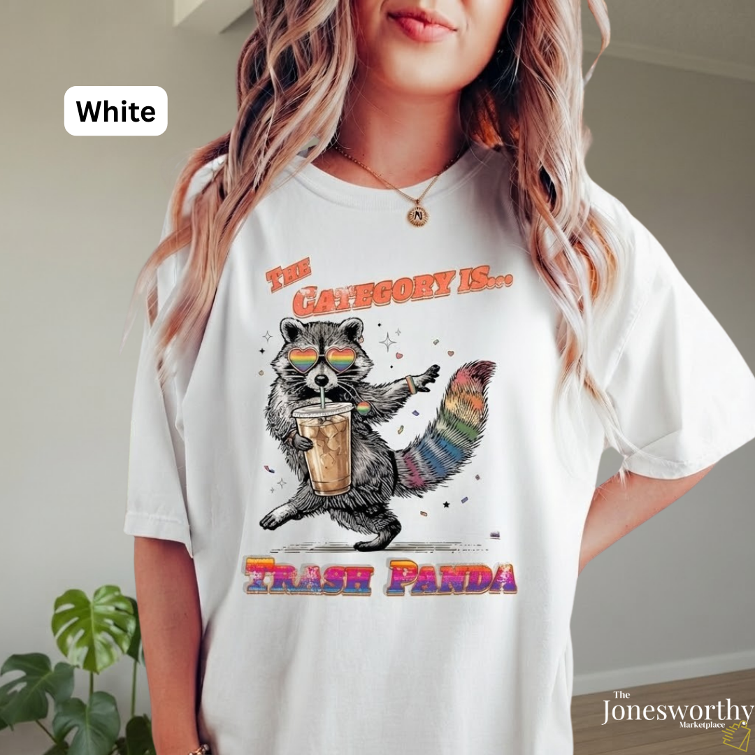 Trash Panda Pride Shirt, Raccoon Pride Tee, LGBTQ Rainbow Shirt, Drag Queen Humor Tee, Pride Festival Shirt, Ally Gift, Comfort Colors Tee