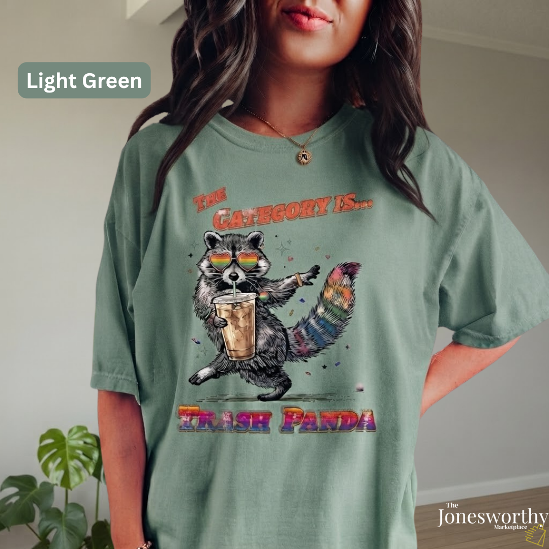 Trash Panda Pride Shirt, Raccoon Pride Tee, LGBTQ Rainbow Shirt, Drag Queen Humor Tee, Pride Festival Shirt, Ally Gift, Comfort Colors Tee
