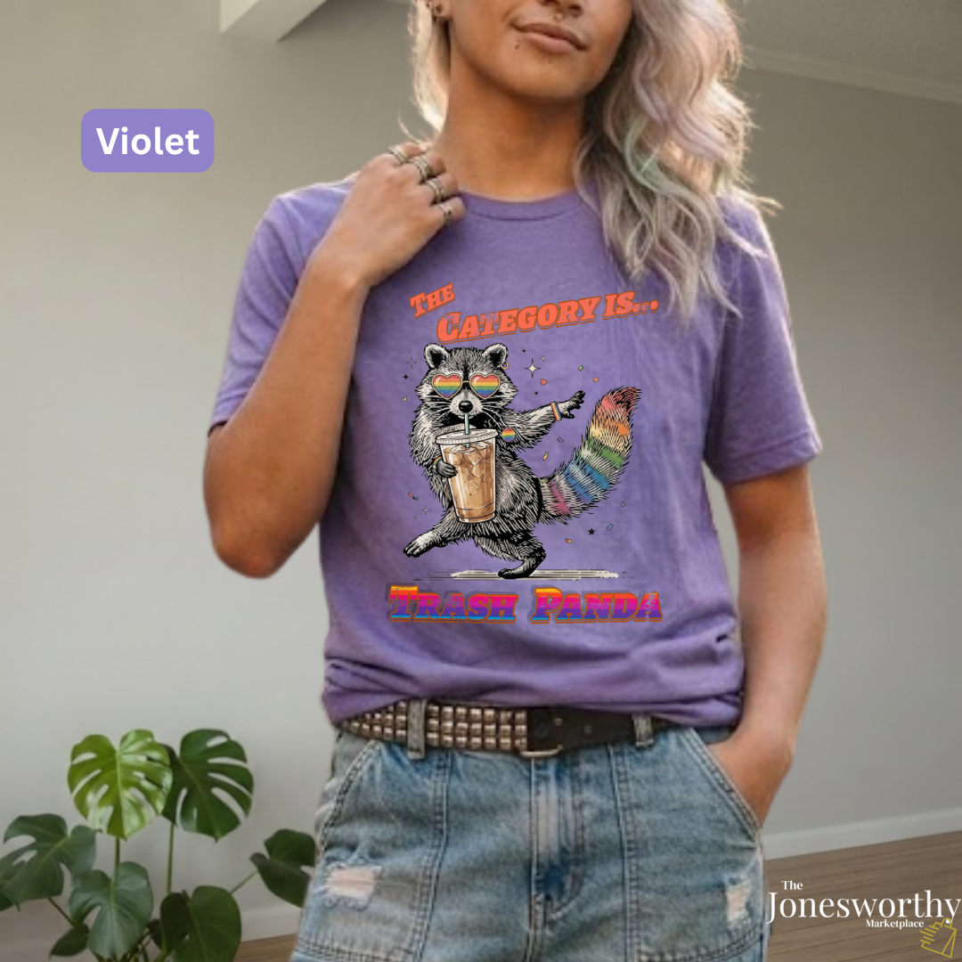 Trash Panda Pride Shirt, Raccoon Pride Tee, LGBTQ Rainbow Shirt, Drag Queen Humor Tee, Pride Festival Shirt, Ally Gift, Comfort Colors Tee