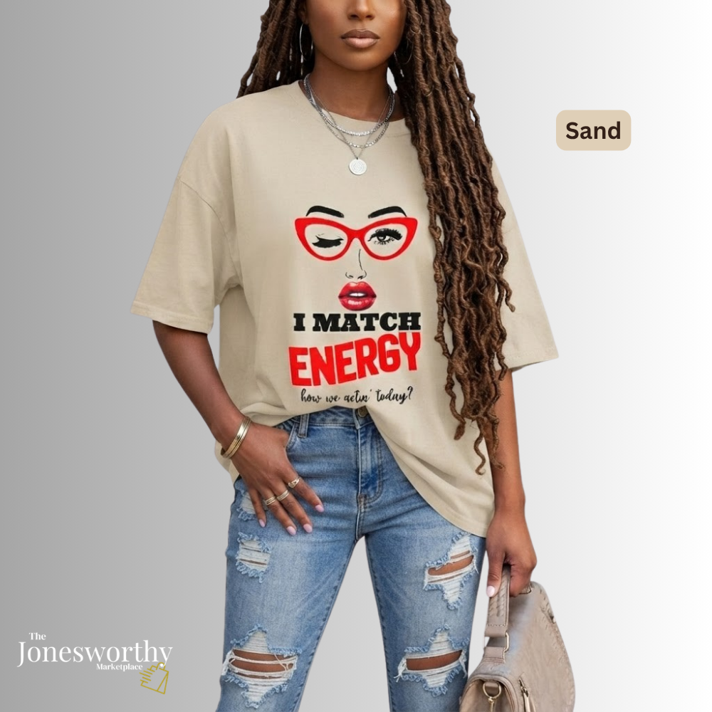 I Match Energy Red Lip Graphic tee |  Oversized T-Shirt