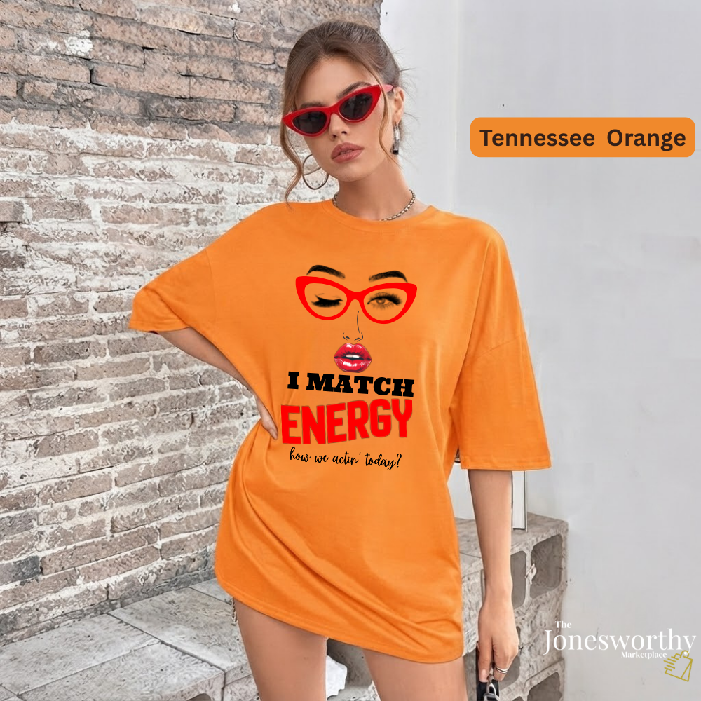 I Match Energy Red Lip Graphic tee |  Oversized T-Shirt