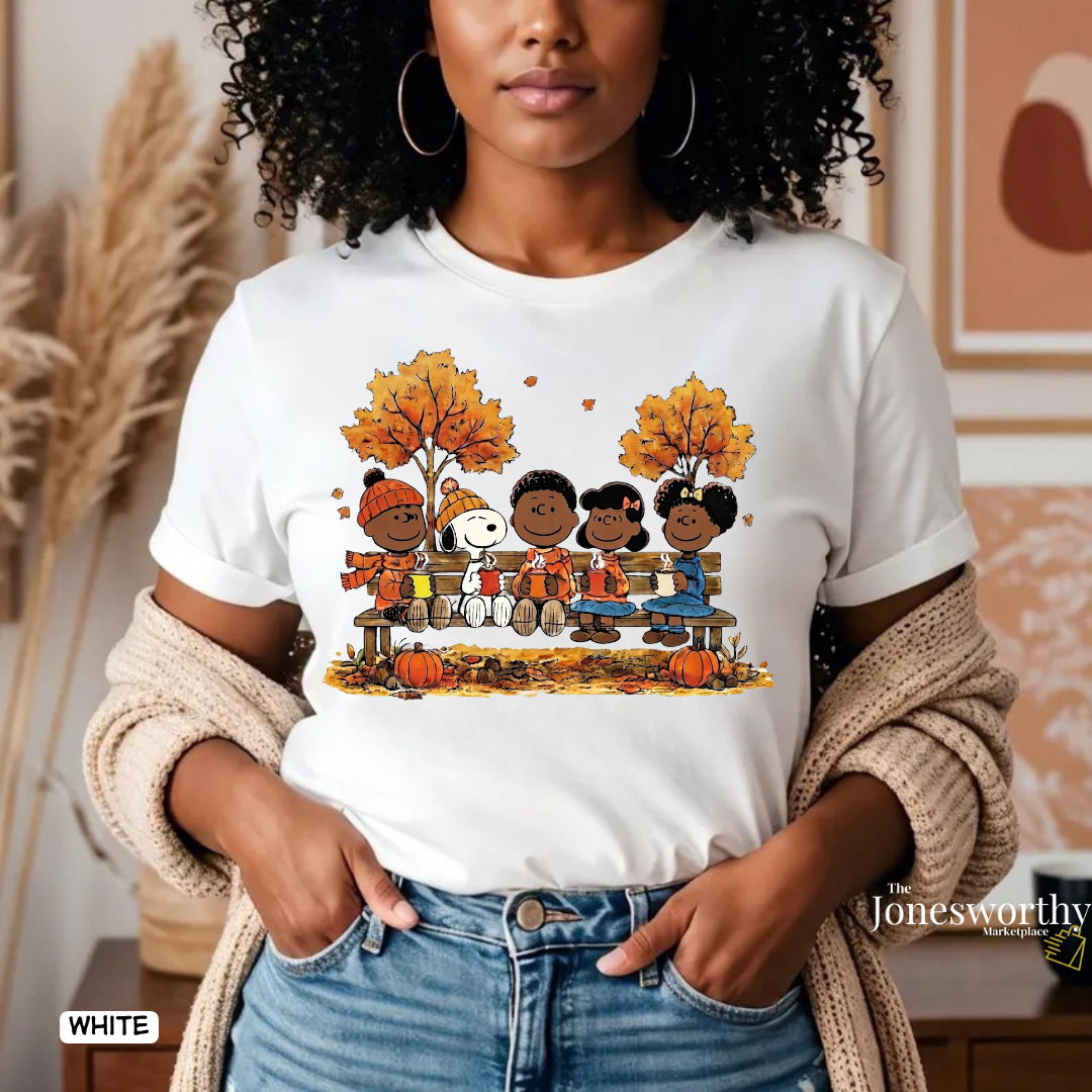 For the Culture Fall Friends Comfort Colors® 1717 T-Shirt | Black Edition Autumn Graphic Tee