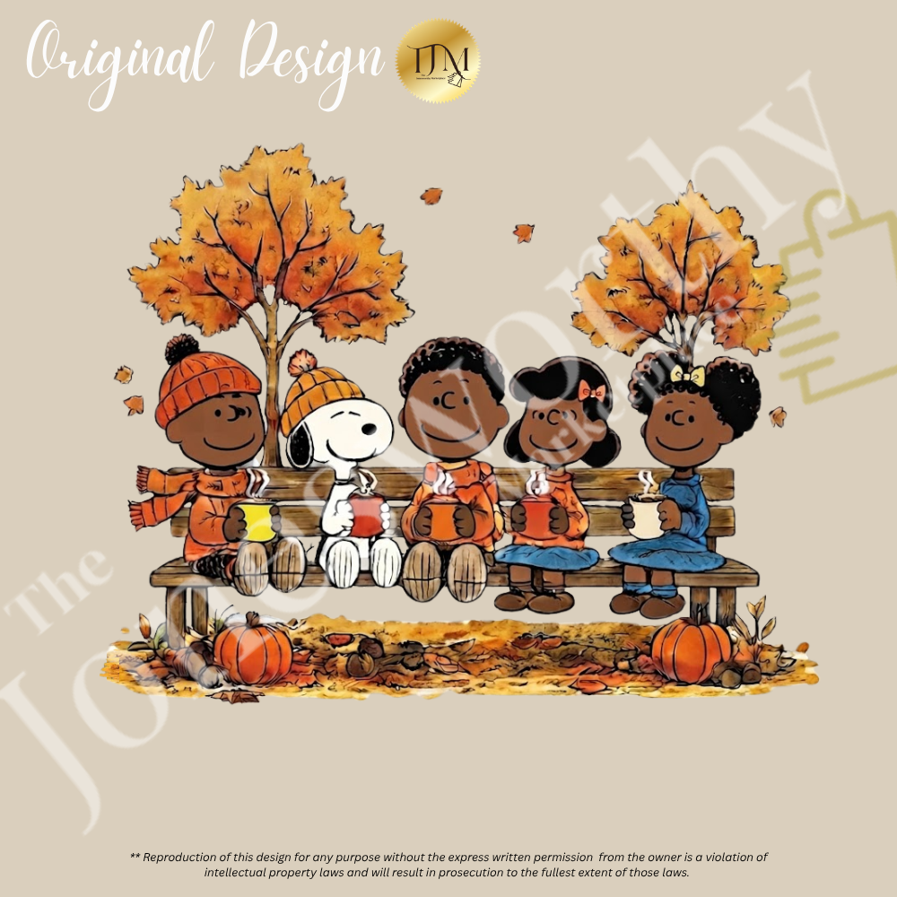 For the Culture Fall Friends Comfort Colors® 1717 T-Shirt | Black Edition Autumn Graphic Tee