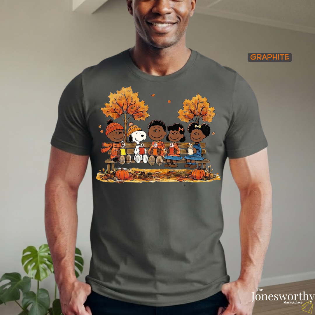 For the Culture Fall Friends Comfort Colors® 1717 T-Shirt | Black Edition Autumn Graphic Tee