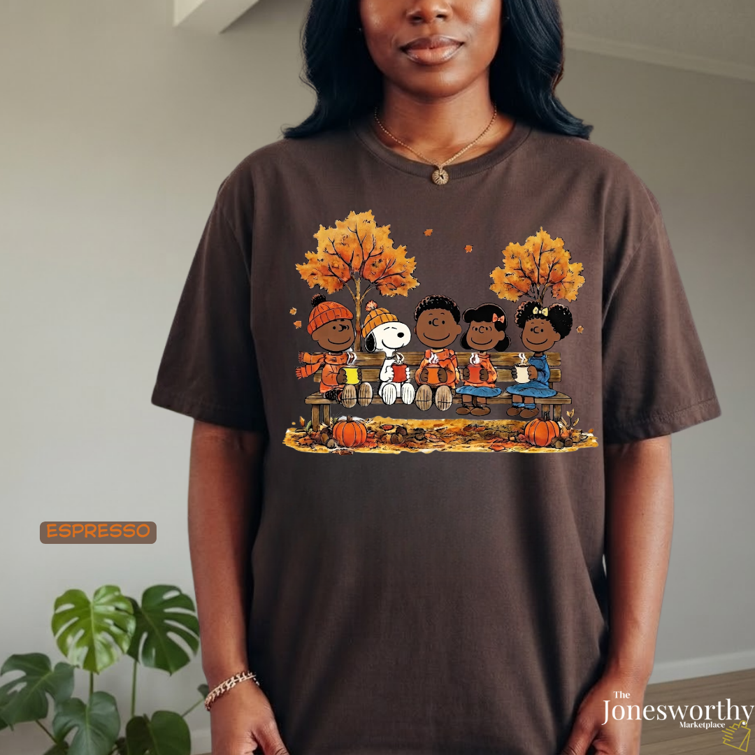 For the Culture Fall Friends Comfort Colors® 1717 T-Shirt | Black Edition Autumn Graphic Tee