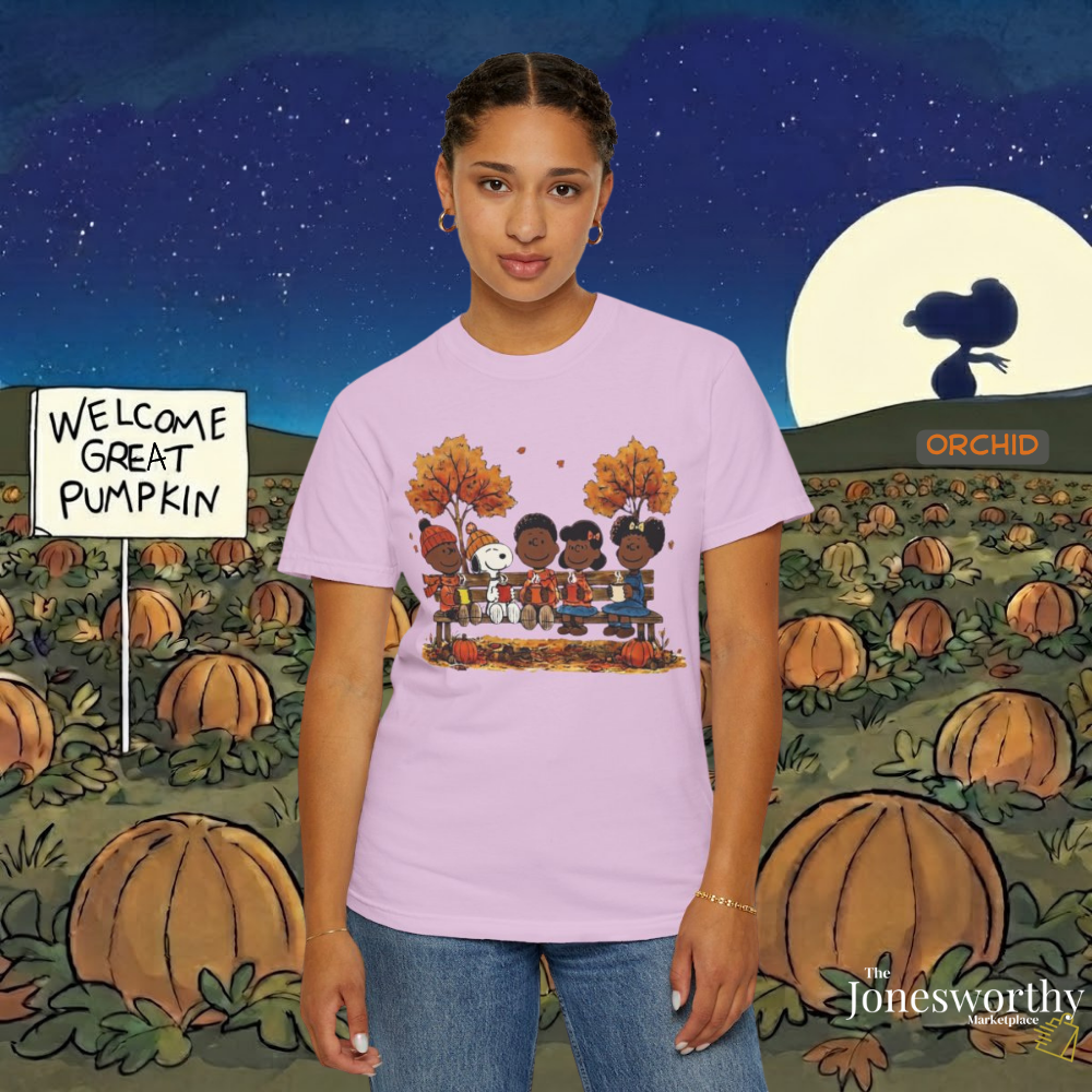 For the Culture Fall Friends Comfort Colors® 1717 T-Shirt | Black Edition Autumn Graphic Tee
