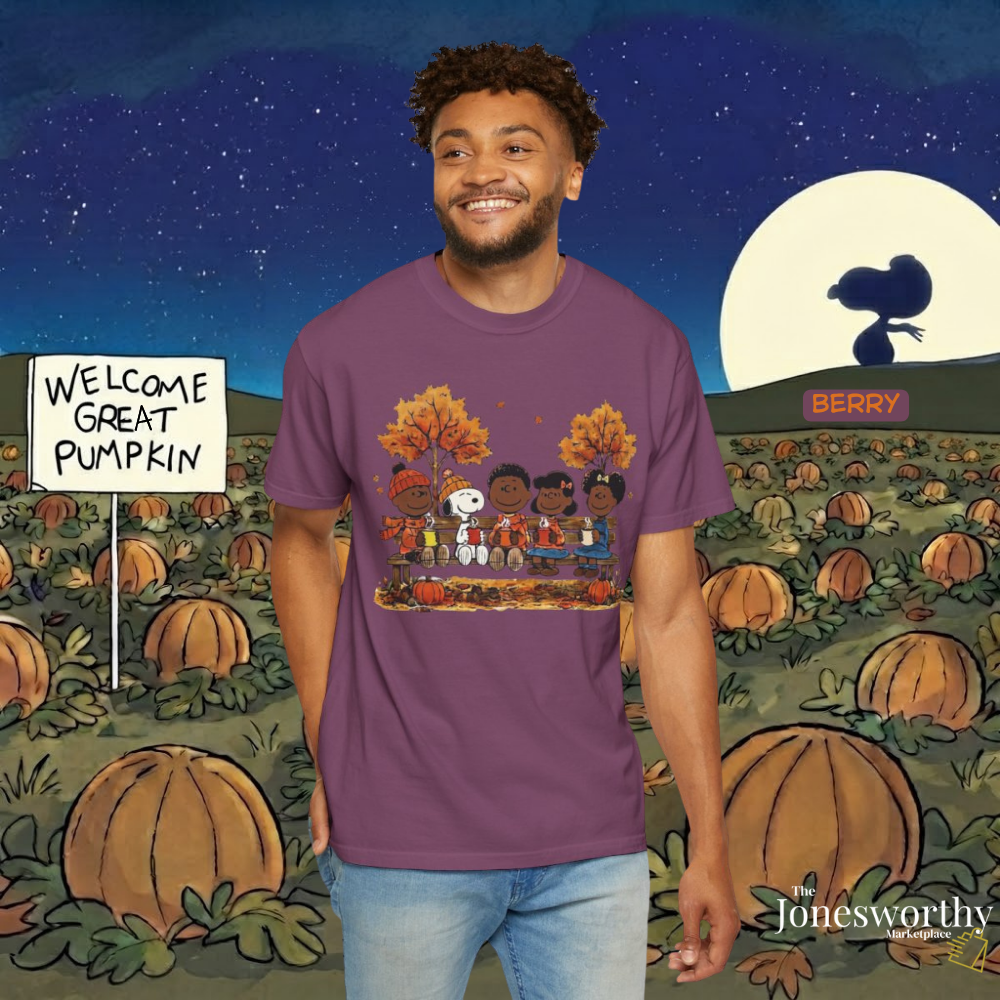 For the Culture Fall Friends Comfort Colors® 1717 T-Shirt | Black Edition Autumn Graphic Tee