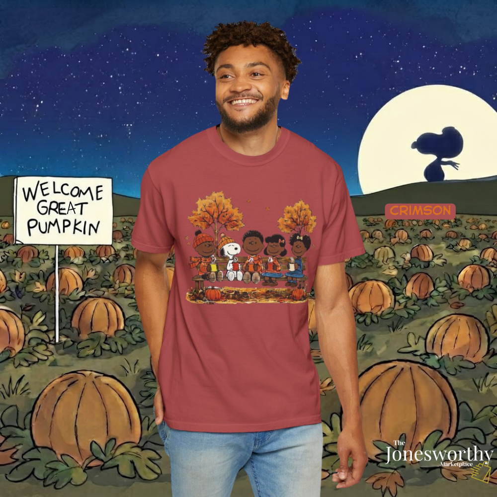 For the Culture Fall Friends Comfort Colors® 1717 T-Shirt | Black Edition Autumn Graphic Tee