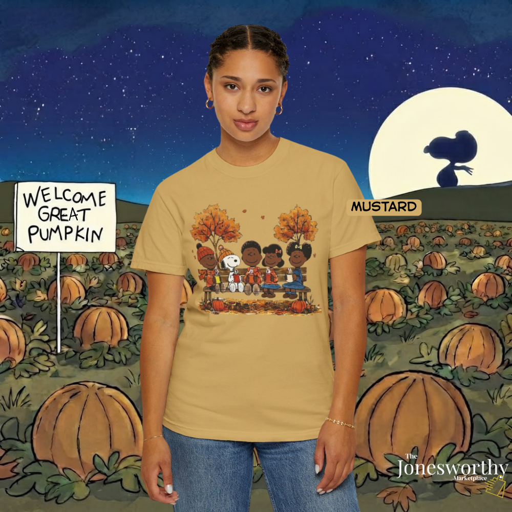 For the Culture Fall Friends Comfort Colors® 1717 T-Shirt | Black Edition Autumn Graphic Tee