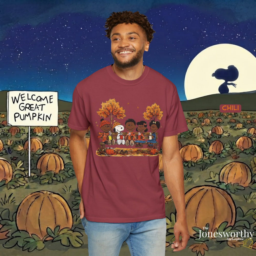 For the Culture Fall Friends Comfort Colors® 1717 T-Shirt | Black Edition Autumn Graphic Tee